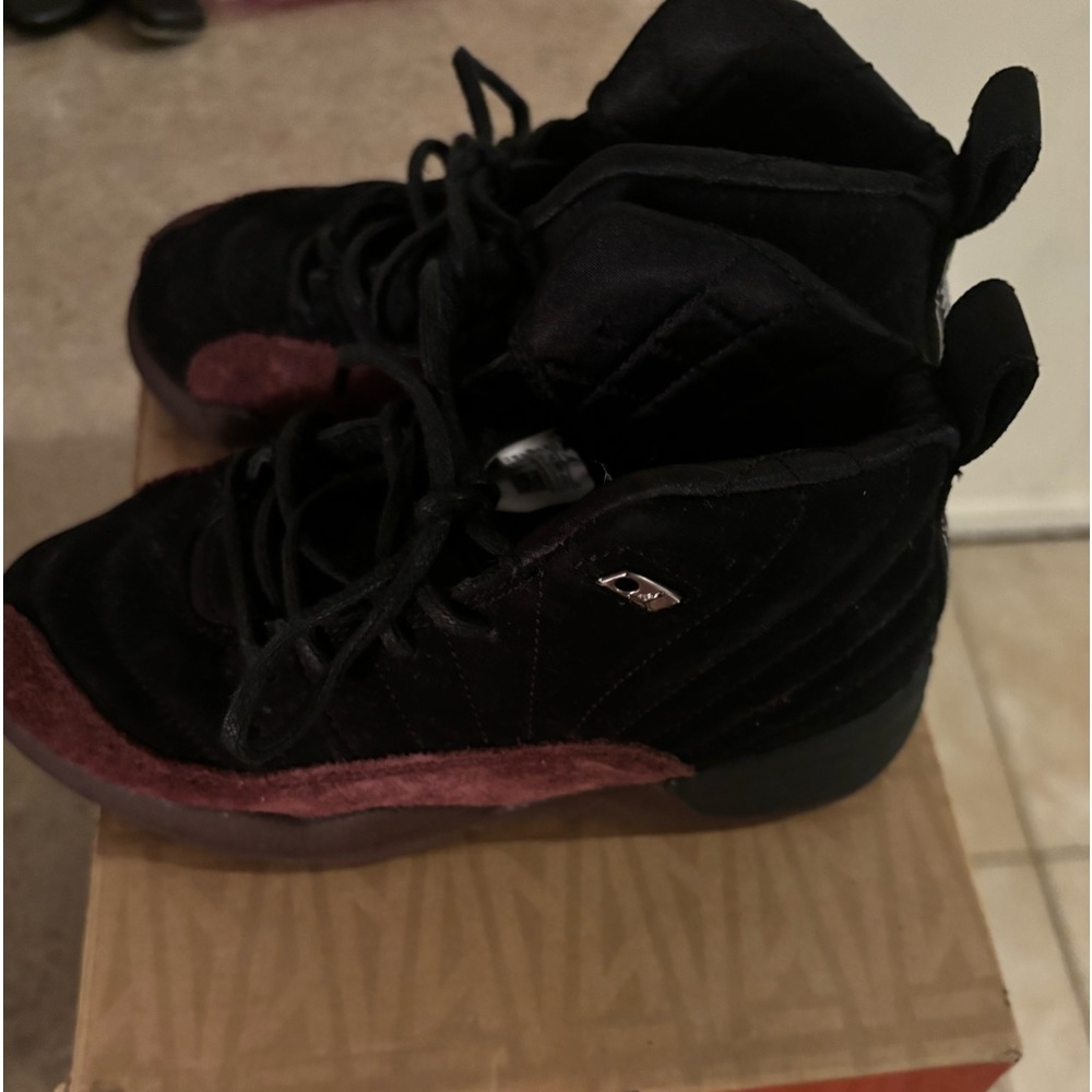 Burgundy and black Jordan